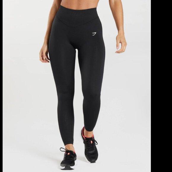 Gymshark Women's Sweat Seamless Sculpt Leggings Black Size Large - Picture 1 of 9